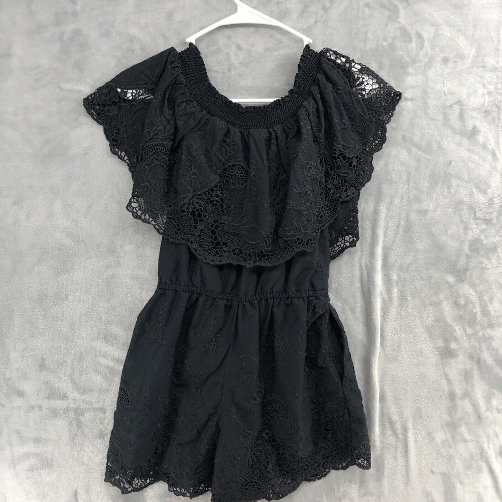 Abercrombie Fitch Romper Womens XS Black Lace Lined Boho Chic Shorts - Picture 6 of 8